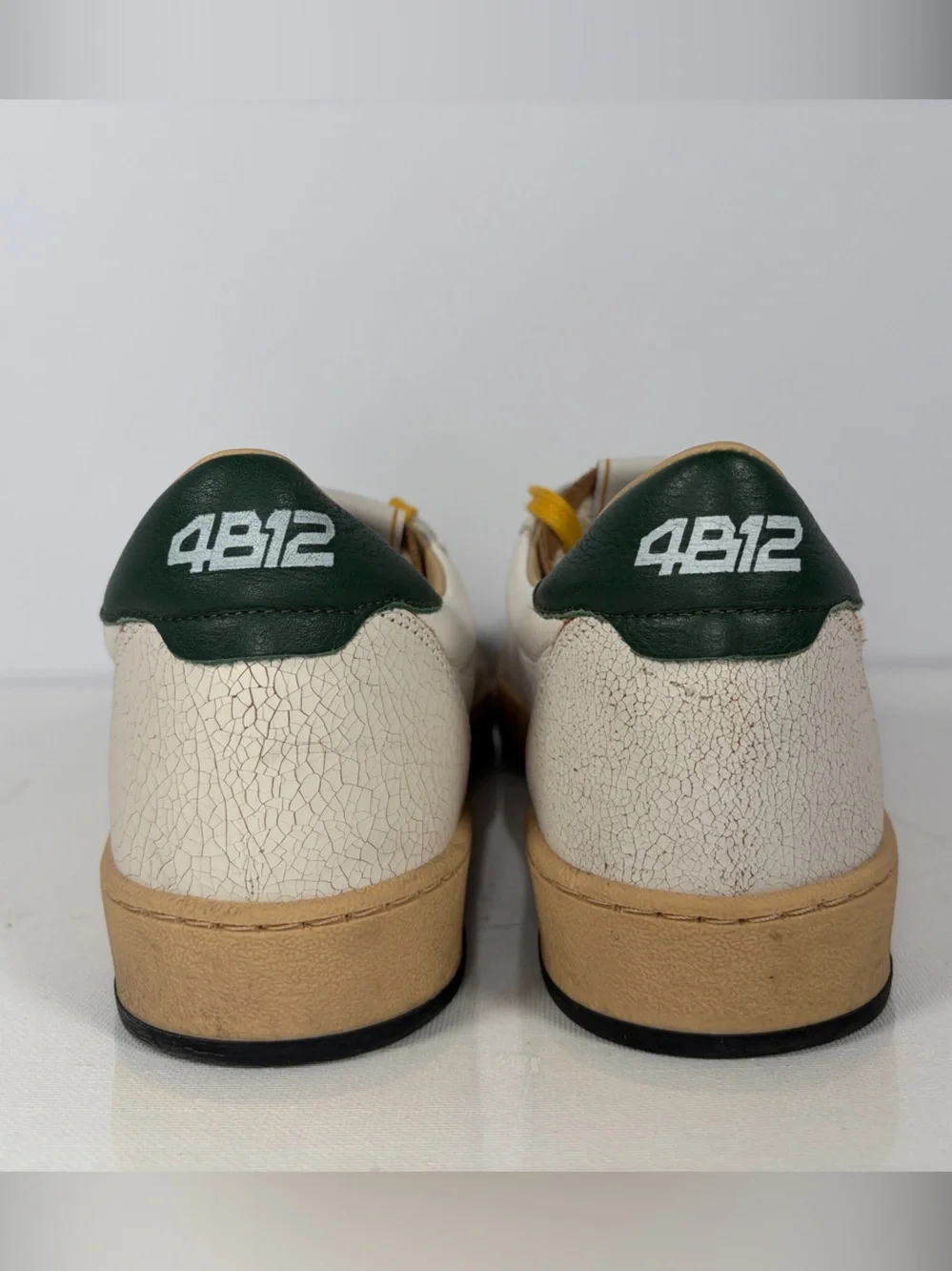 4B12 Play Made in Italy Men’s Sneakers EU 43 White Orange Green Leather Shoes